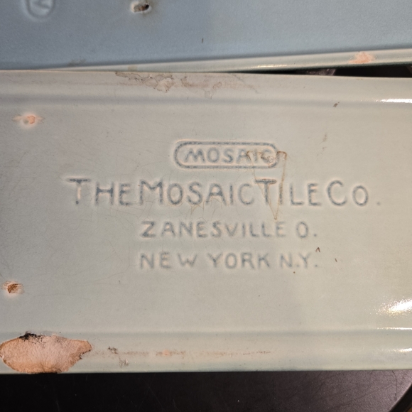 The Mosaic Tile Co Zanesville Ohio Green Hound Dog Box Ceramic Rare c1920 Antiqu - Picture 12 of 13